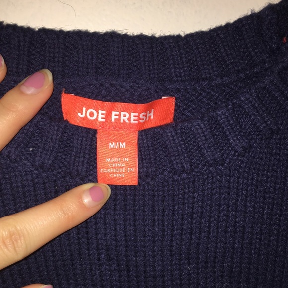 Joe Fresh Navy Blue Heart Sweater - Picture 4 of 6